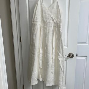 Banana republic white linen midi dress